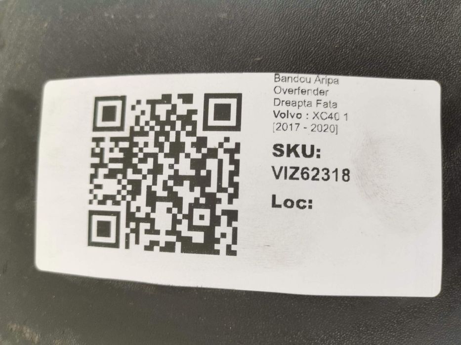 Bandou Aripa Overfender Dreapta Fata Volvo XC40 1 2017 2018 2019 2020