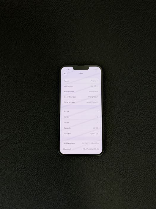 iPhone 16e - 60 цикъла