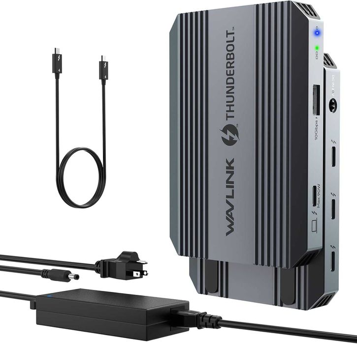 Докинг станция Thunderbolt 4, WAVLINK USB C хъб, двоен 4K/60Hz дисплей