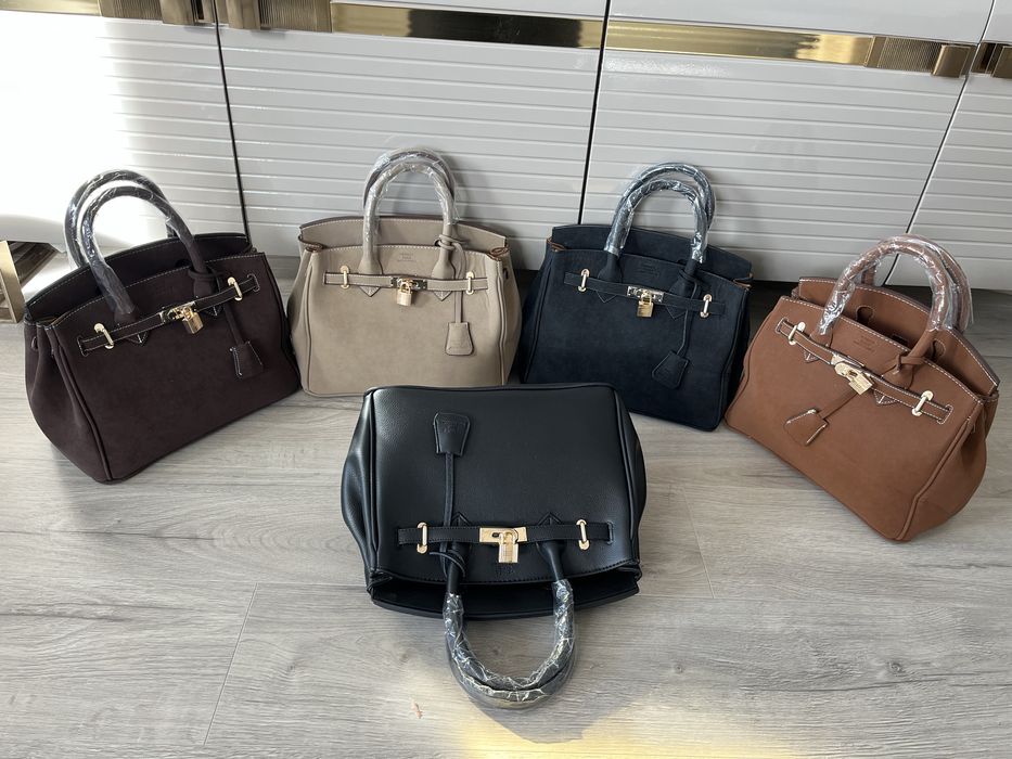 Луксозна чанта ,кожа -велур