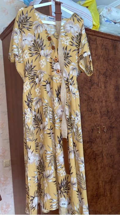 Платье летнее (лен) 52-54 р. ()