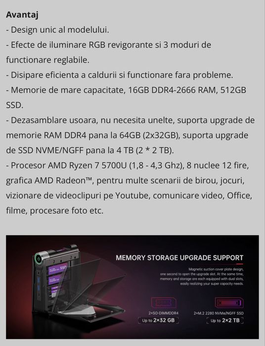 Vand Mini PC 16GB + tastatura