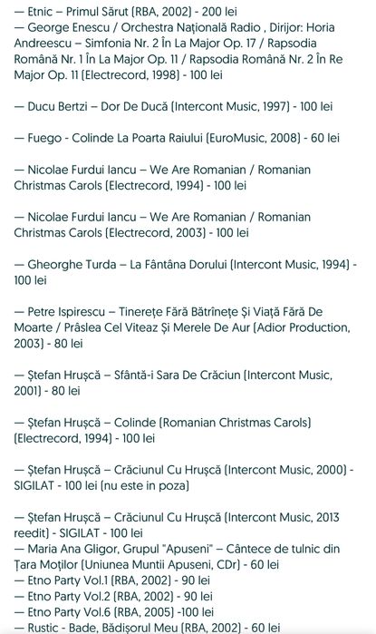 Pachet 6 - 16 cd-uri cu muzica romaneasca