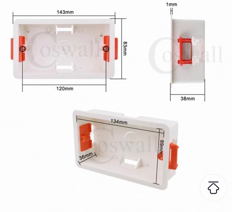 Квадратные, китайские подрозетники для гипсокартонных стен.