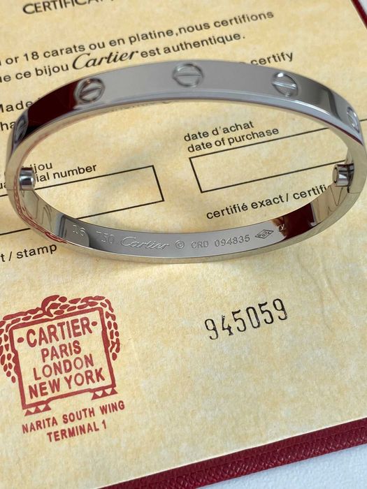 Brățară Cartier LOVE 19 cm White Gold 18K