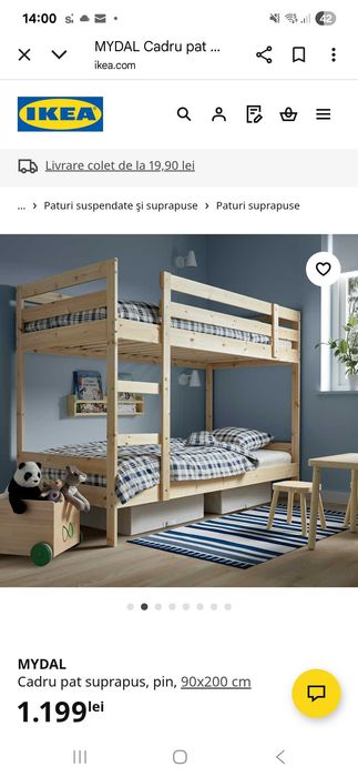 Vand pat suspendat copii+saltele