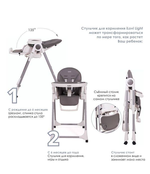 Детский стул для кормления ilovi