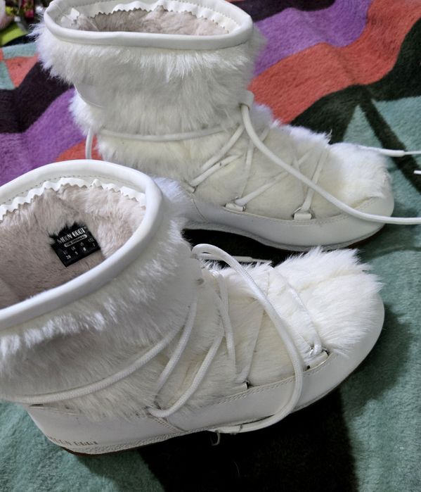 Moon Boot оригинални дамски апрески естествена кожа и еко косъм 38 ном