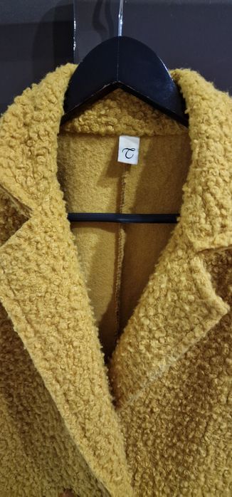 Дамско палто цвят горчица - универсален размер