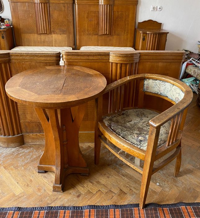 Set complet victorian, oglinda venetiana, necesita reconditionare