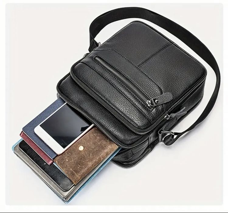 Мъжка работна кожена чанта/Голяма, красива и елегантна -20% Промоциия!