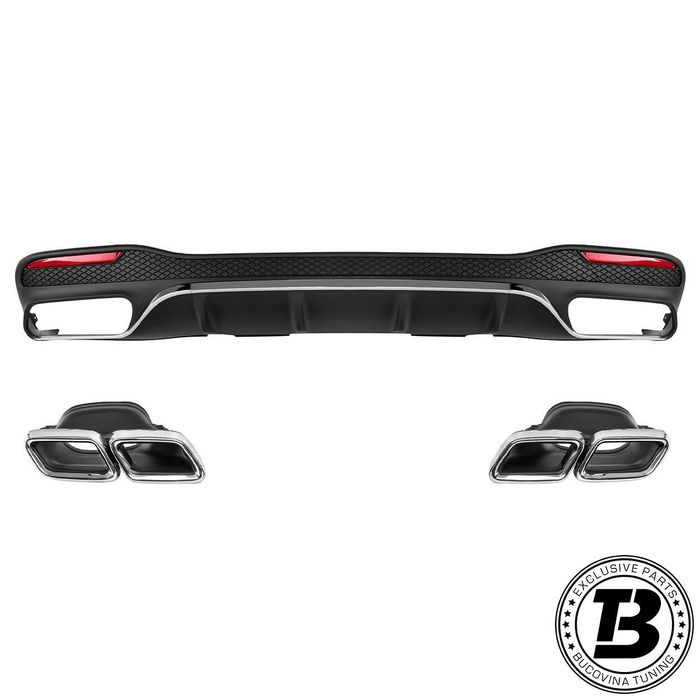 Difuzor Bara Spate cu Ornamente compatibil cu Mercedes GLE W166 AMG Design