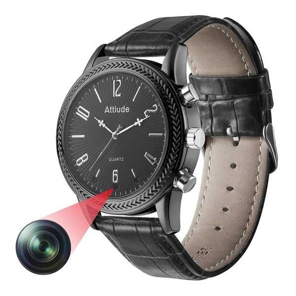 Скрита Камера в ръчен часовник и кожена верижка с нощно виждане