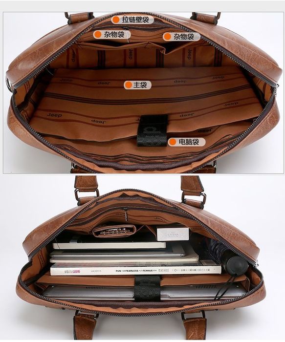 Мужская сумка для ноутбука мужской jeep  ПУ кожа кожанная