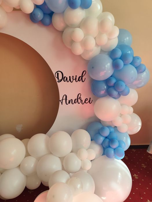 Decor foto botez din baloane - semiluna