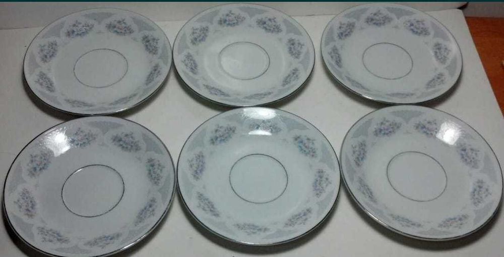 Farfurii adânci porțelan fin Silverie, colecția Sapphire - set de 6