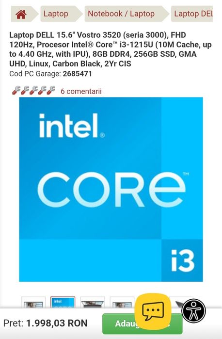 De vânzare Laptop Dell 15.6'