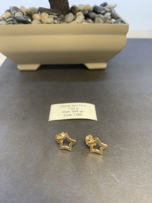 Cercei aur 14 k certificat anpc
