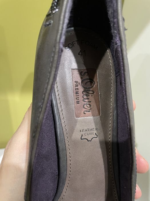 s.Oliver нови обувки на ток,41 номер,ЕСТЕСТВЕНА КОЖА