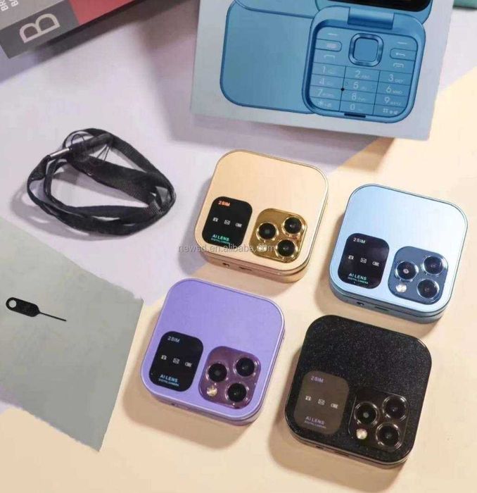 Мини мобилен телефон i16 Pro с двоен екран, LED фенер,камера, Dual SIM