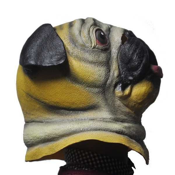 Masca latex catel caine Pug Shar Pei petrecere Halloween NOUA +CADOU!