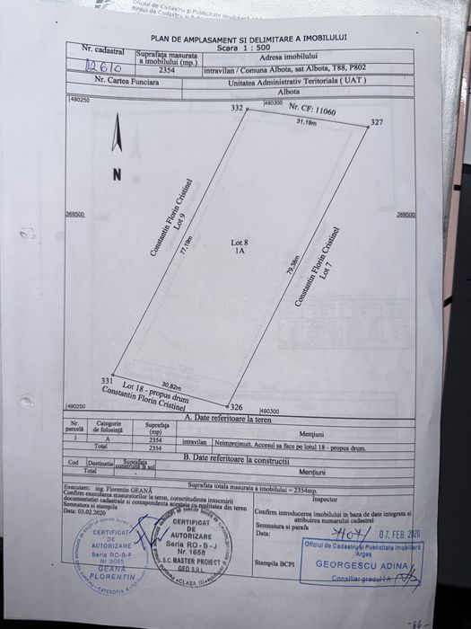 Teren 2354mp intravilan Albota zona Cipcos Mar