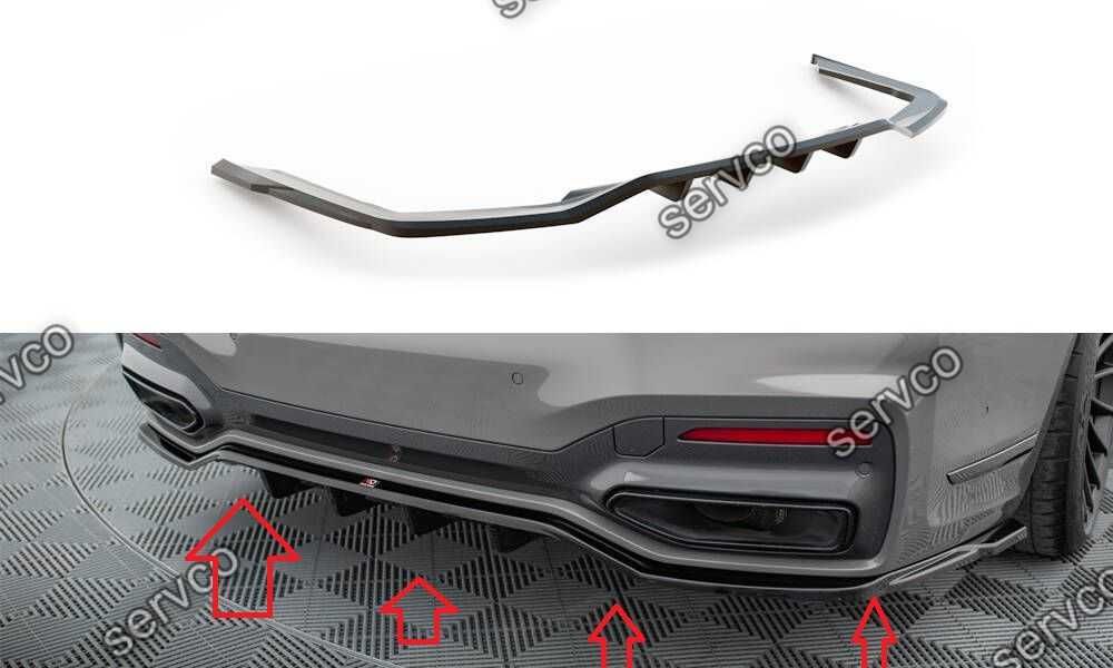 Pachet Set Splitter Exterior Lip Prelungiri Body kit tuning Bmw Seria 7 Long M-Pack G12 2019-2022 v14 - Maxton Design
