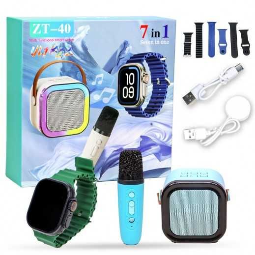 Sistem boxa karaoke cu 2 microfoane si smart watch,curele schimb,nou!