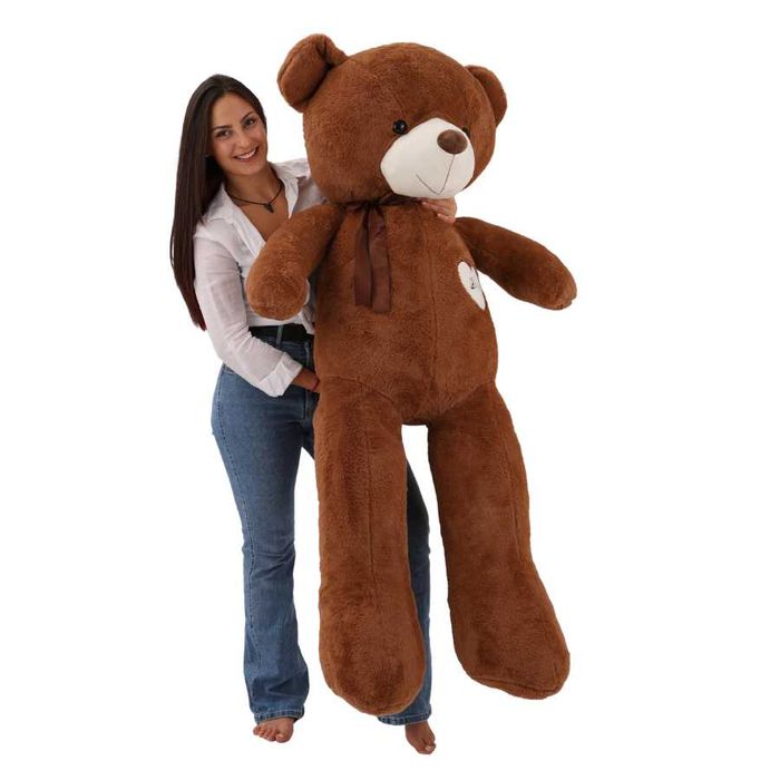 Плюшено мече "Love" 160 см, бял и кафяв цвят