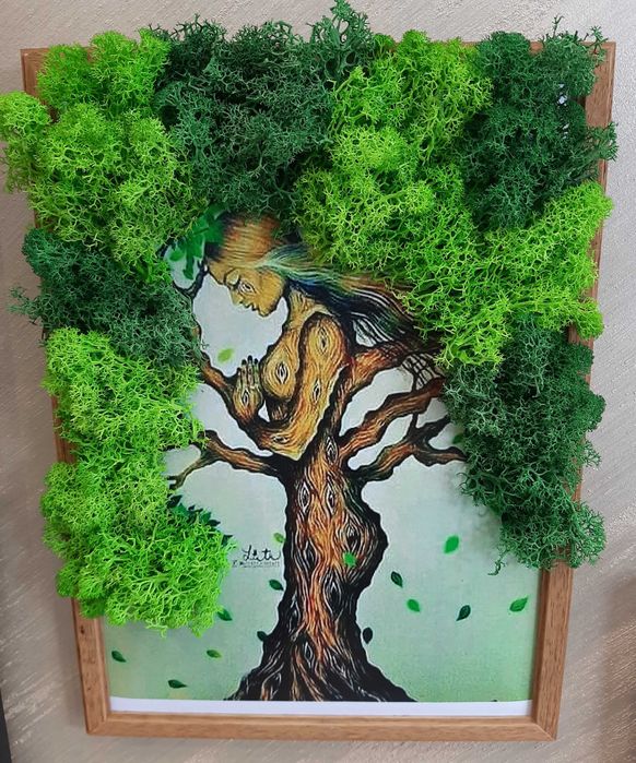 Изработка на пана от цветя и скандинавски мъх и други изделия по избор