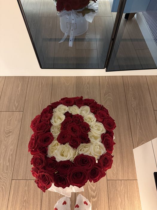 Букет корзина с буквой Д 51шт