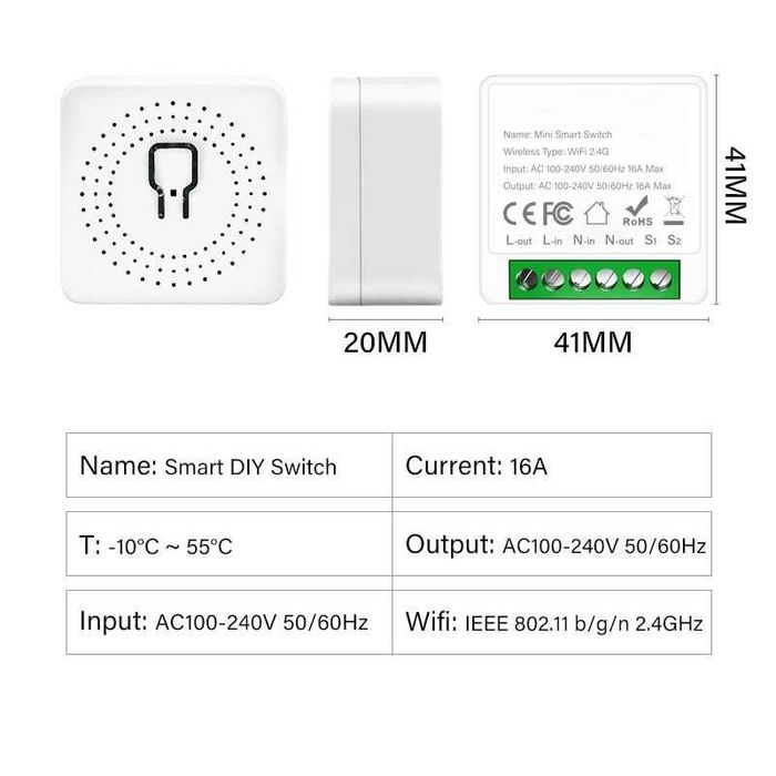 ПРОМОх3 Wi Fi Мини Интелигентно реле - Превключвател 16A promo4081