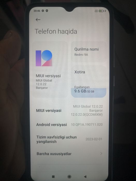 Redmi 9A Samsung A02s/A10 Honor 20i