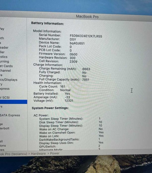 Macbook Pro 16'' , 2019 , 2,6 GHz,512 GB,AMD Radeon Pro 4GB , silver