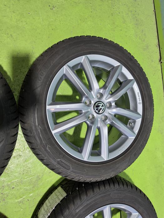 17 5x112 Vw Passat Touran Caddy Golf 5х112 зимен комплект джанти гуми 225/50/17 Goodyear