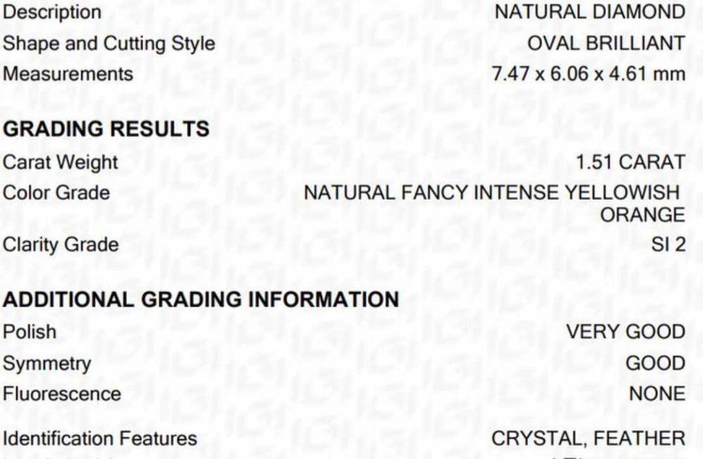 Diamant natural 1.51 ct Fancy Intense Yellowish Orange–certificat IGI