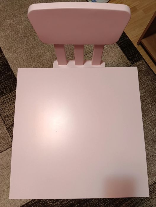 Set mobila copii: Birou + Patut lemn fara saltea + Masuta cu scaun