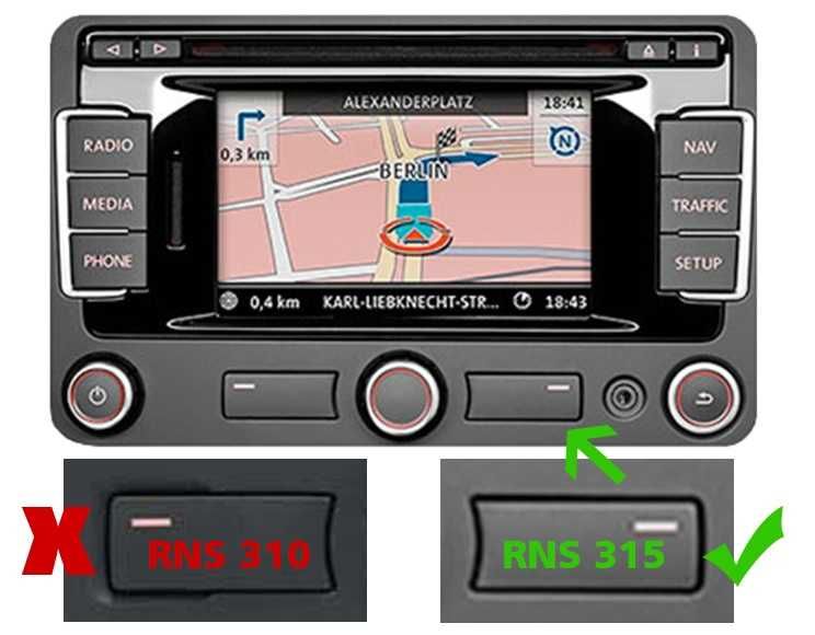 Card harti navigatie Volkswagen RNS 315 Passat Golf Sharan Tiguan Polo
