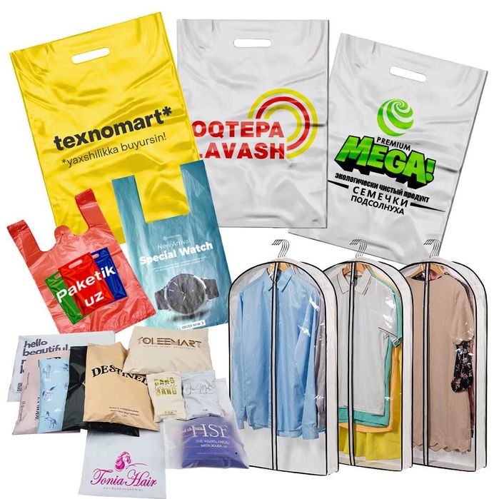 Upakovka Brend paket plenka ishlab chiqaramiz optom