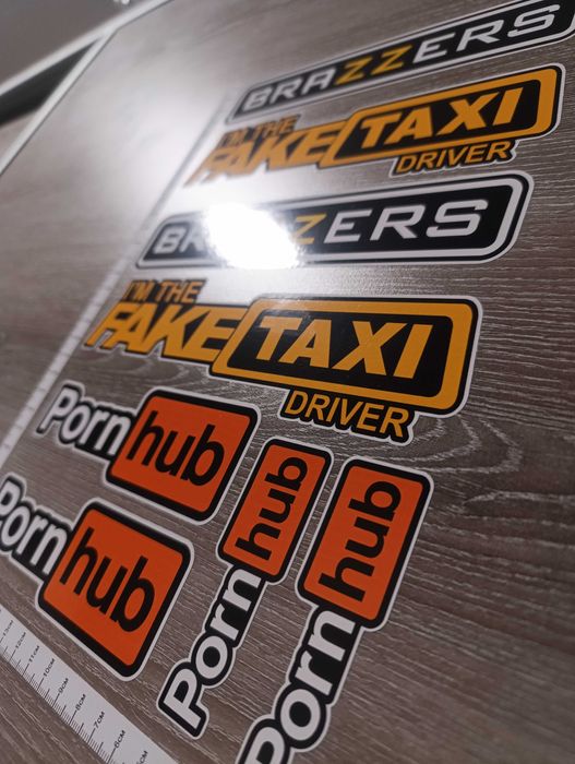 Brazzers, FakeTaxi, Pornhub Стикери Stickers - 8 бр. лист А4