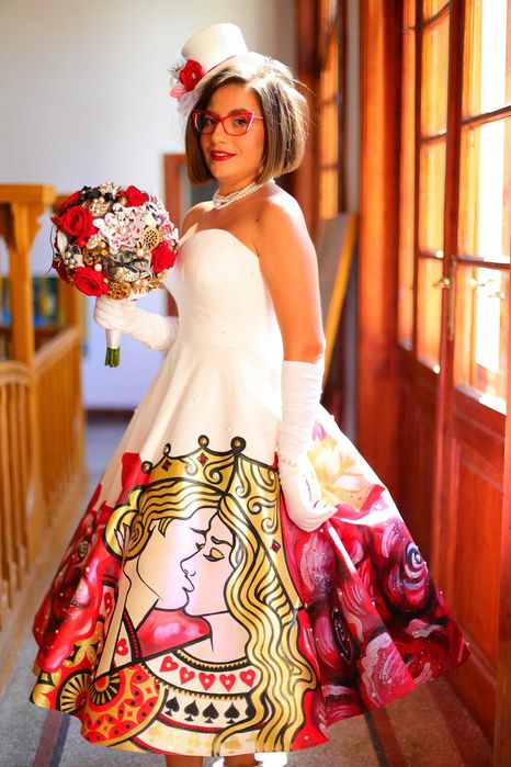 Rochie de mireasă pictată manual