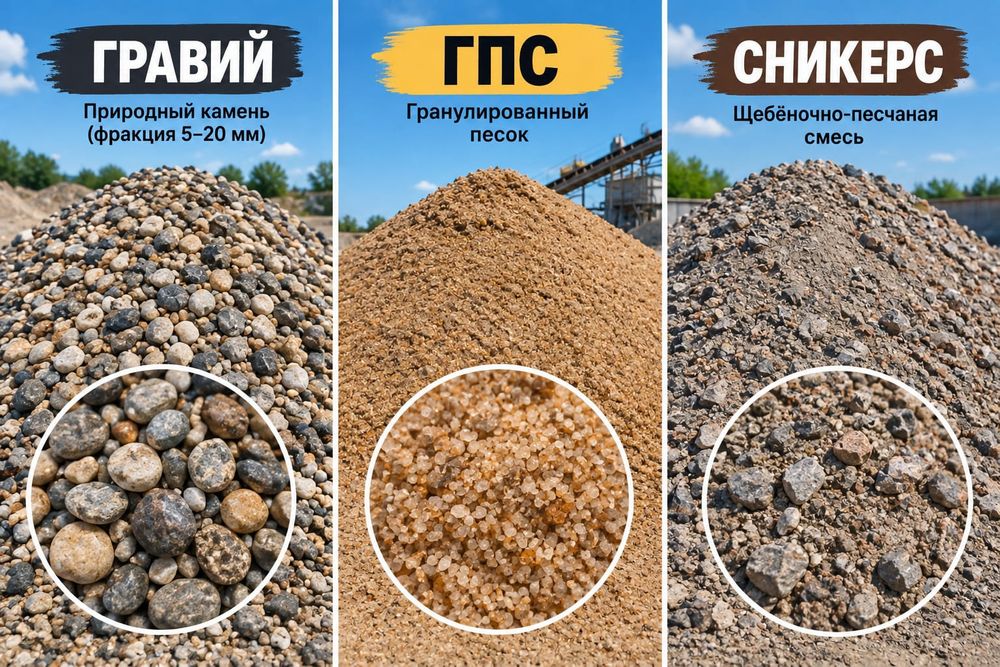 Гравий. ГПС. Сникерс.