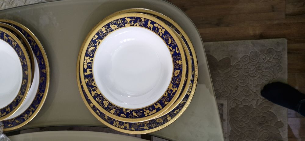 Set serviciu Zepter pictat manual, aurit