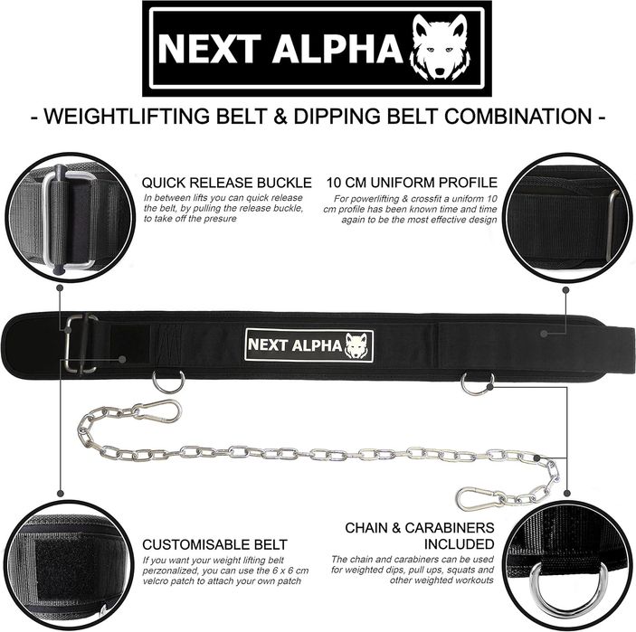 Фитнес колан за вдигане на тежести с верига. XL розов