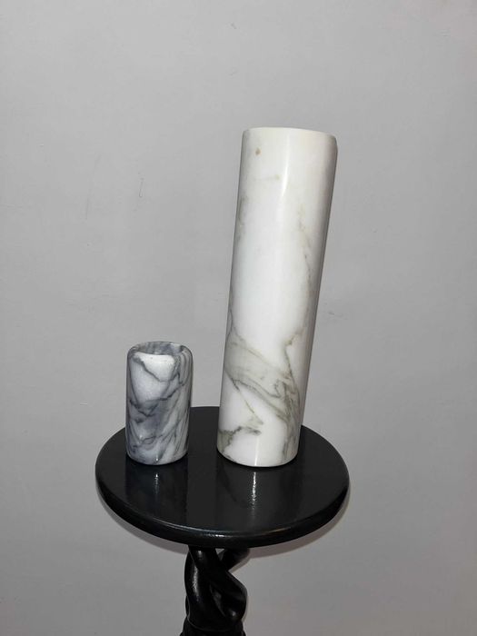 Set 2 piese din marmura de Carrara ITALIA mare bibelou bibelouri figurina ieftine