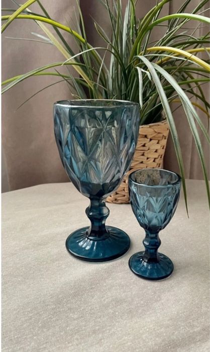 Фужеры рюмки  креманки синий цвет