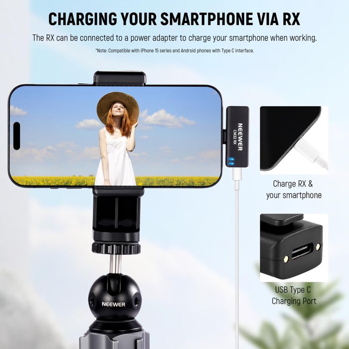 Проф. безжична система. Безжичен микрофон. Type C. Влог