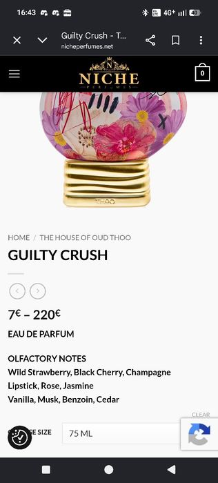 the house of Oud Guilty crush niche eau de parfum