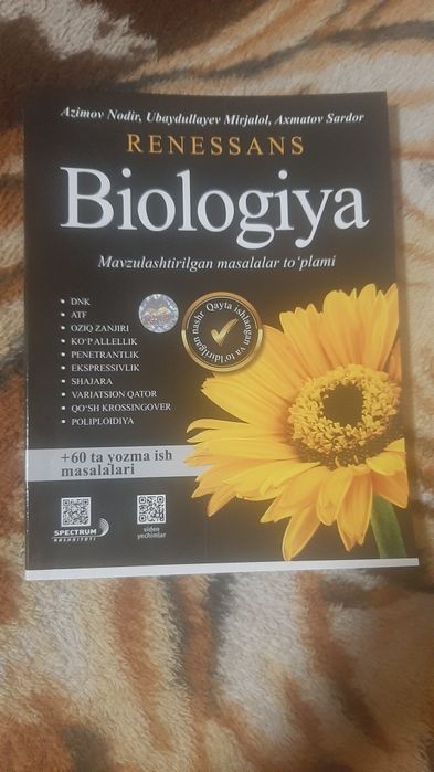Biologiya mavzulashtirilgan masalalar to'plami kitobi