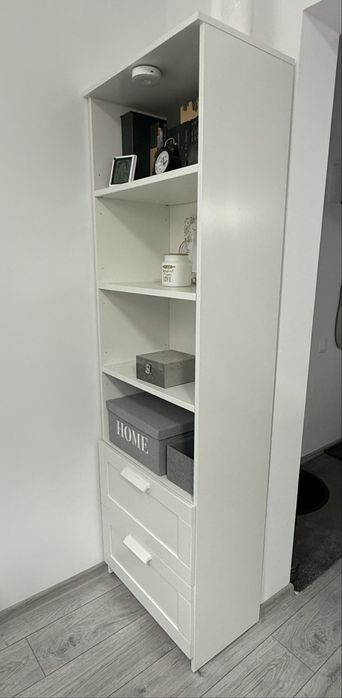 Biblioteca Ikea Brimnes,alba,60x33x190,polite reglabi,2sertare,ca Noua